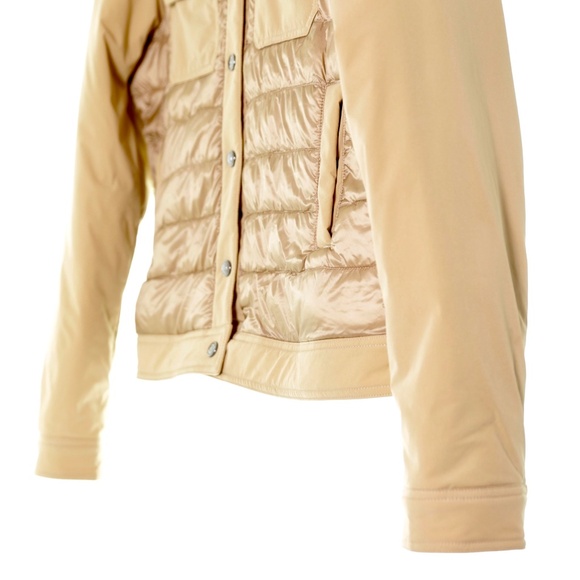 Anatomie Moritz Quilted Puffer Button Snap Lightweight Camel Trucker Jacket WM M - Picture 4 of 8